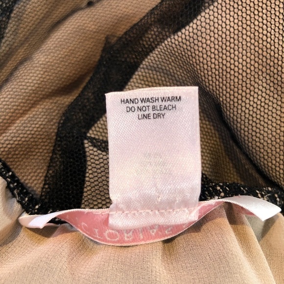 Victoria’s Secret babydoll camisole black netting over tan rhinestones S - Picture 8 of 8